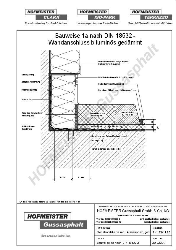 bituminös gedämmt, Klebebordsteine mit Gussasphalt