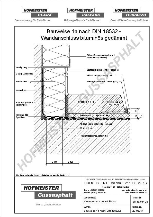 bituminös, Klebebordsteine mit Beton