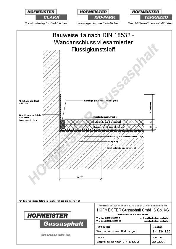vliesarmierter Flüssigkunststoff, zwei lagig