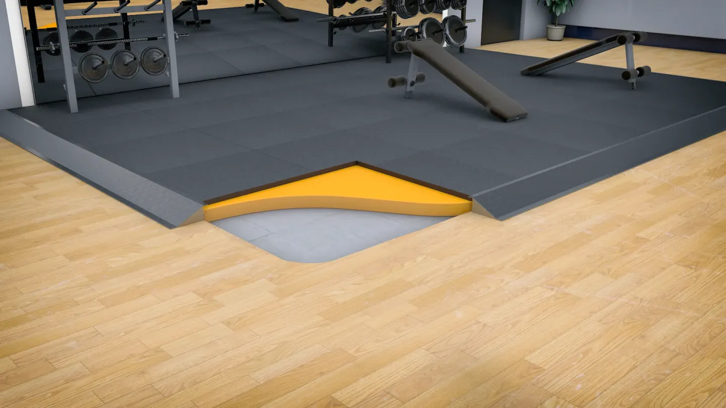 Fußbodenaufbauten speziell für Fitnessstudios Fußbodenaufbauten speziell für Fitnessstudios