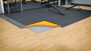 Fußbodenaufbauten speziell für Fitnessstudios Fußbodenaufbauten speziell für Fitnessstudios