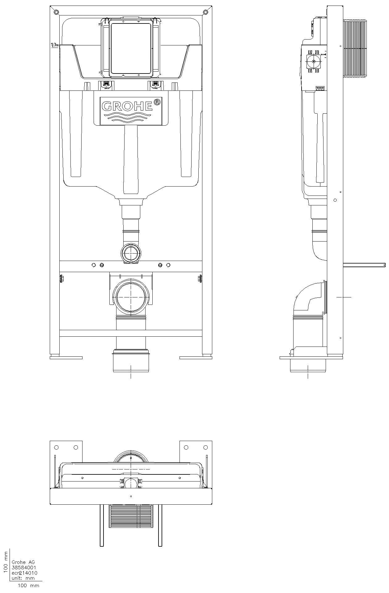 GROHE WC-Element Rapid SL 38584_1 BH 1,13m SPK GD2 freistehende Montage