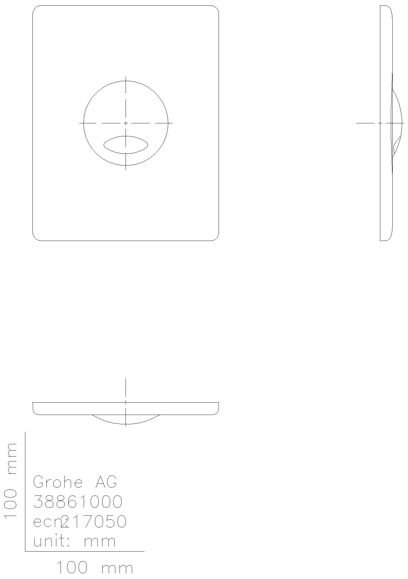 GROHE WC-Betätigung Surf 38861 2-Mengen o. Start/Stopp Betätigung chrom