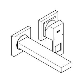 GROHE - GROHE Eurocube 2-Loch-WT-Wandbatterie FMS