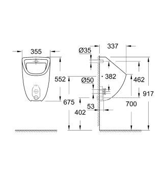 GROHE Bau Keramik Urinal GROHE - GROHE Bau Keramik Urinal