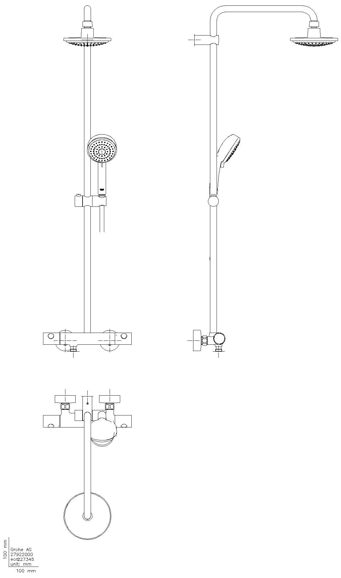 GROHE - GROHE Duschsystem Tempesta C 160 27922 mit THM 390mm Duscharm chrom