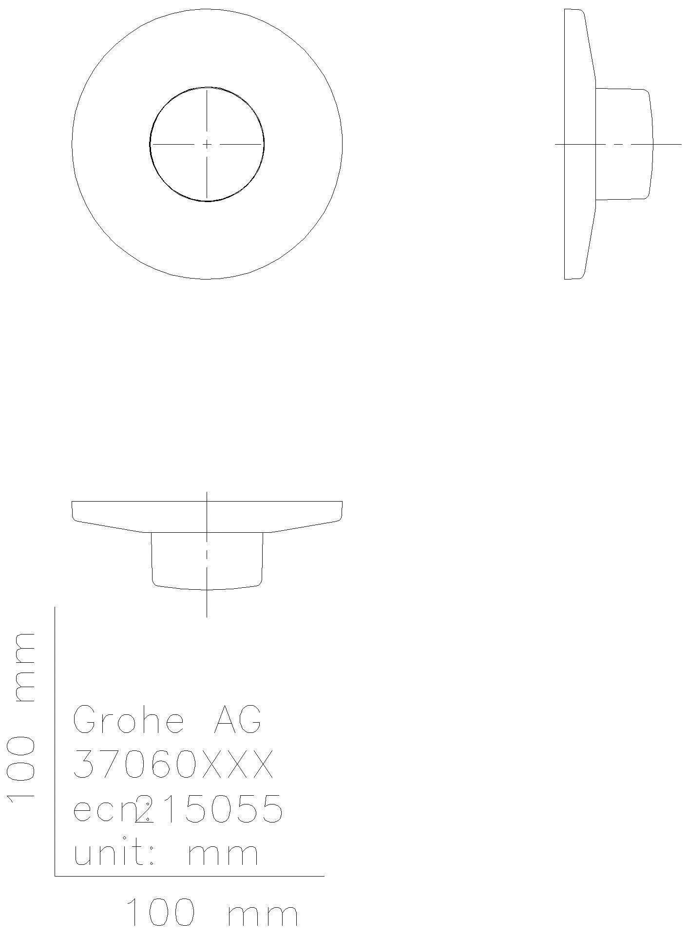 GROHE Pneumatic-Betätigung 37060 Druckknopfbetätigung für SK 82 chrom