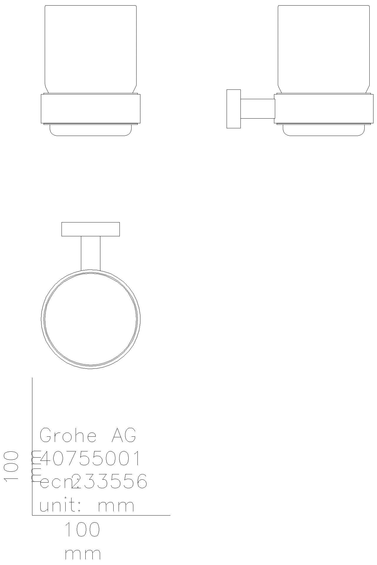 GROHE Glas Essentials Cube 40755_1 mit Halter chrom
