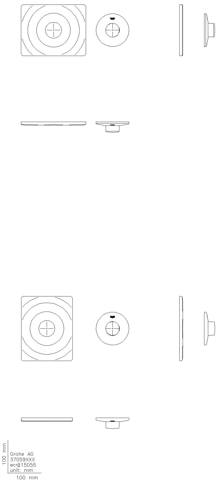 GROHE - GROHE Pneumatic-Handfernbetätigung 37059 Druckknopfbetätigung für SK chrom