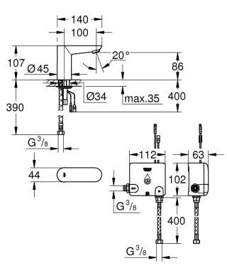 GROHE Euroeco CE Powerbox Infrarot-Elektronik für WT GROHE - GROHE Euroeco CE Powerbox Infrarot-Elektronik für WT (HAN: 36384000)