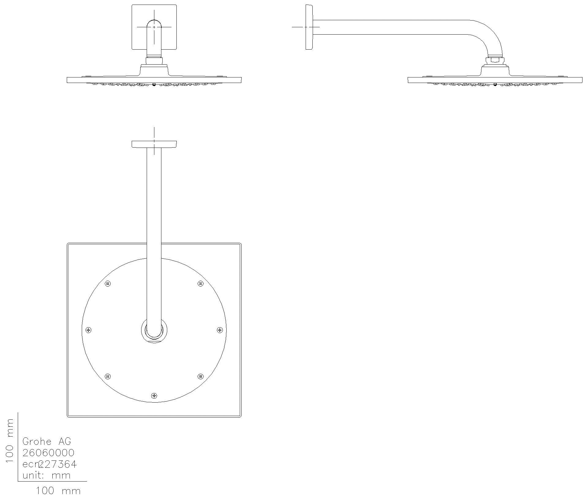 GROHE Kopfbrauseset Rainshower Aqua 10" 26860 BA 1Strahl 8l/min satin graphite