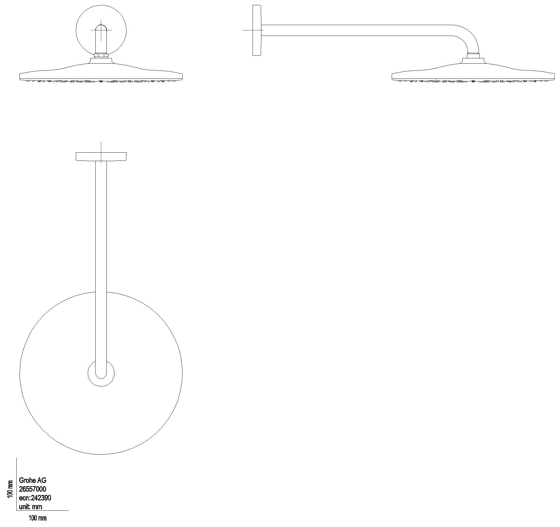 GROHE Kopfbrauseset Rainshower 310 Mono 26558 BA 1 Strahl 7,5l/min cool sunrise
