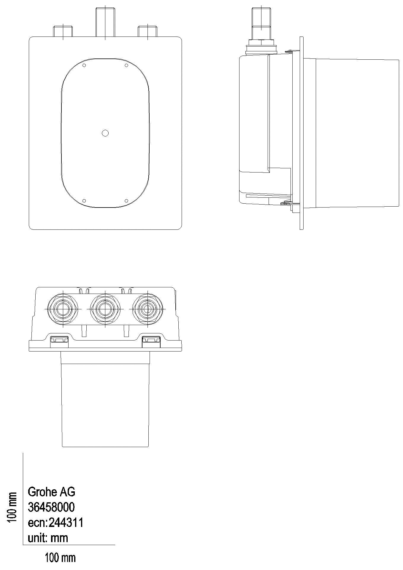 GROHE UP-Einbaukasten Eurosmart CE 36459 thermostatische Mischung für 36456