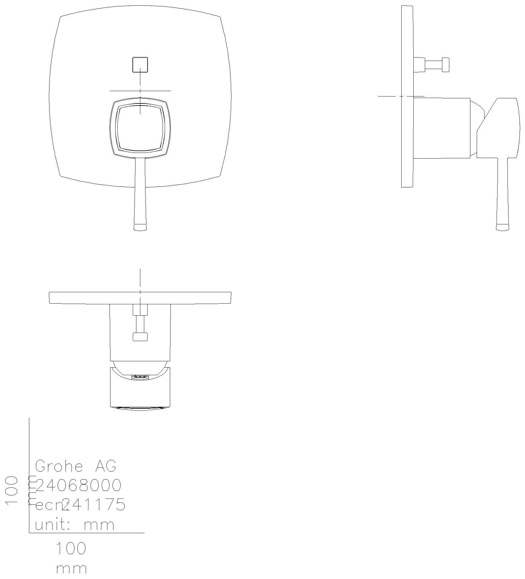 GROHE EH-Wannenbatterie Grandera 24260 FMS für 35604 chrom
