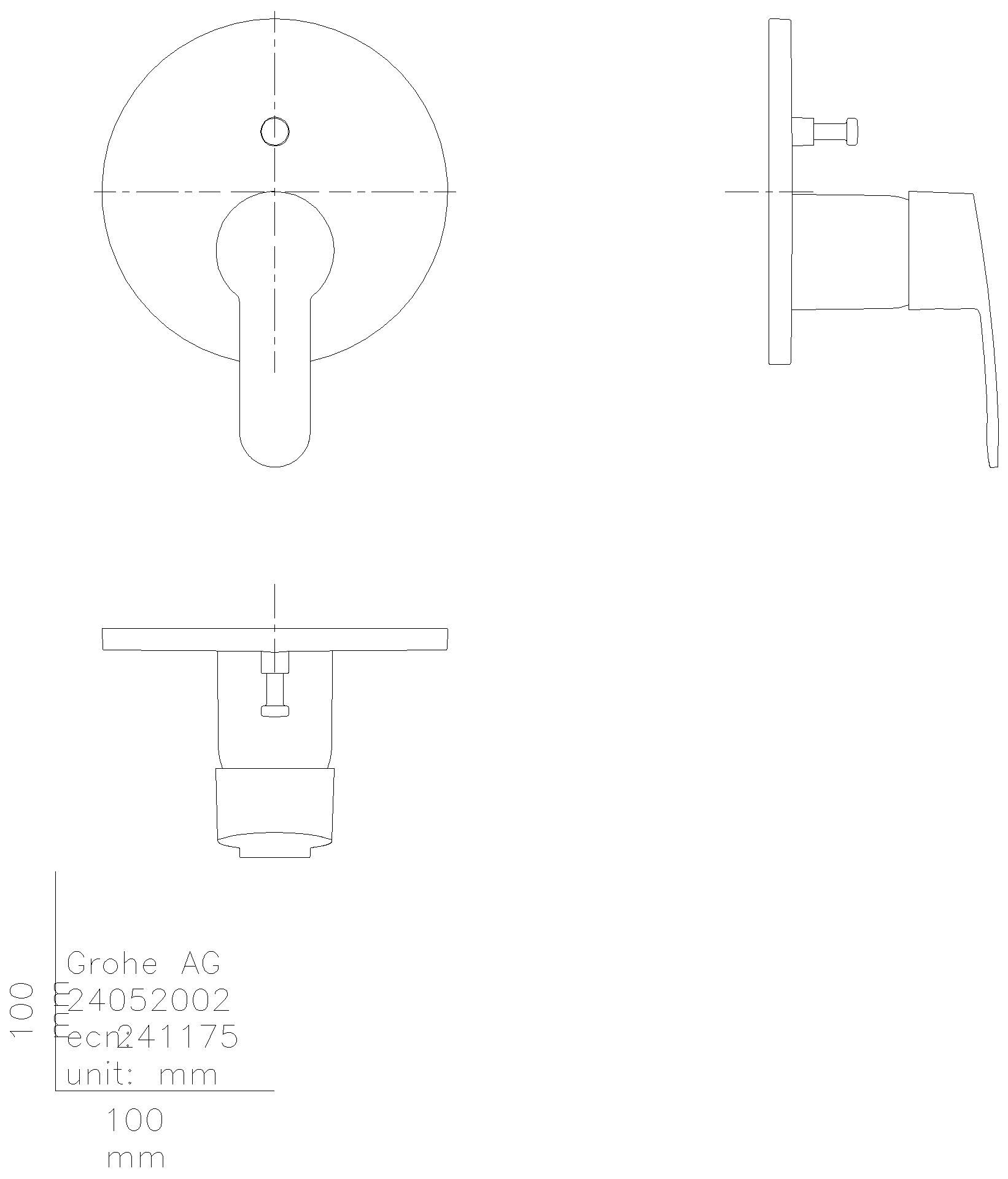 GROHE EH-Wannenbatterie Eurostyle C 24052_2 FMS für Rapido SmartBox chrom