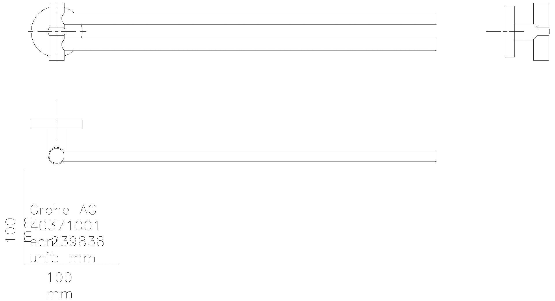 GROHE Handtuchhalter Essentials 40371_1 2-armig 450mm warm sunset