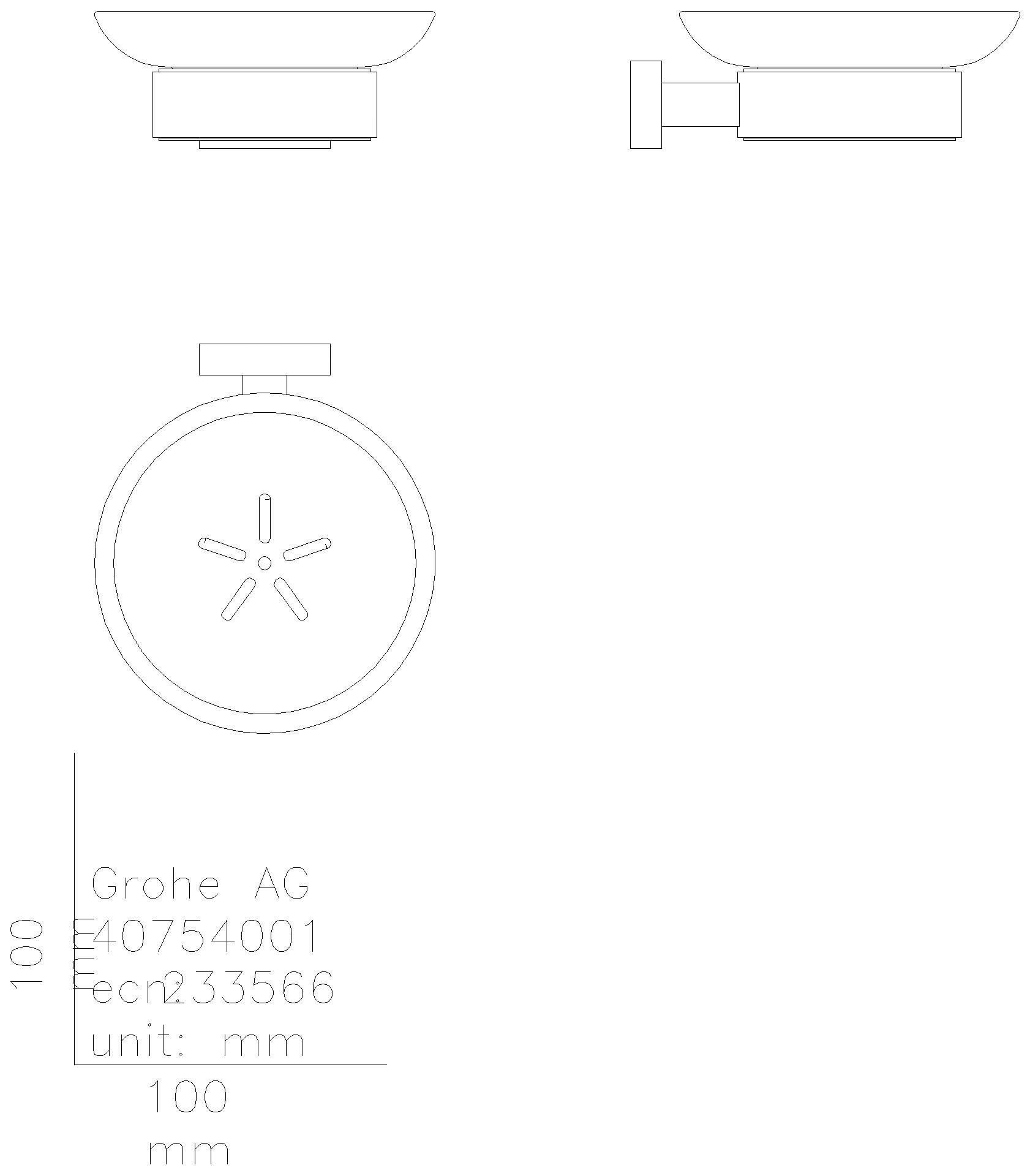GROHE Seifenschale Essentials Cube 40754_1 mit Halter chrom