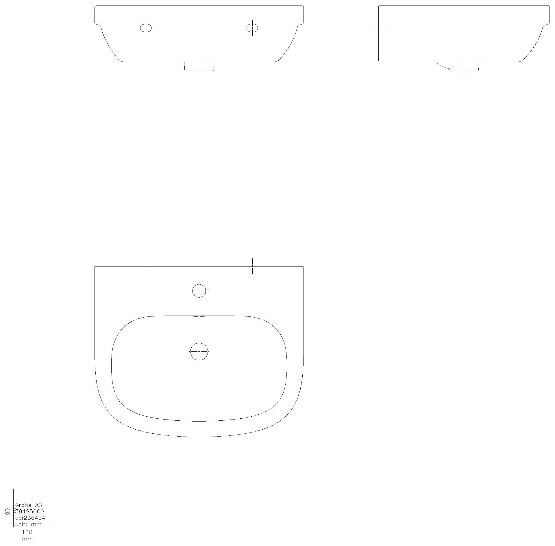 GROHE Waschtisch Euro Keramik 39336 55cm alpinweiß