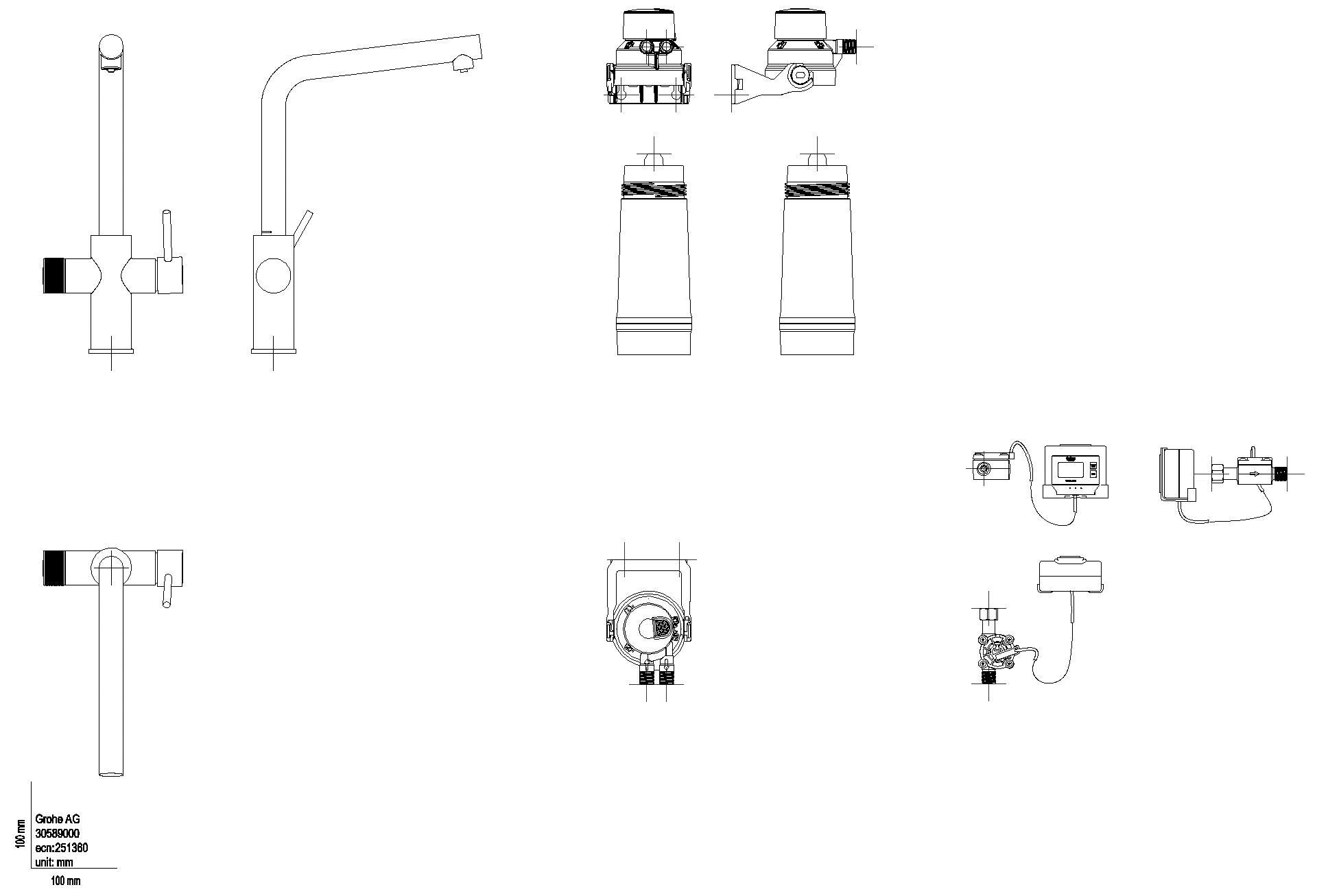 GROHE Starter Kit GROHE Blue Pure Minta 30589 L-Auslauf S-Filter chrom