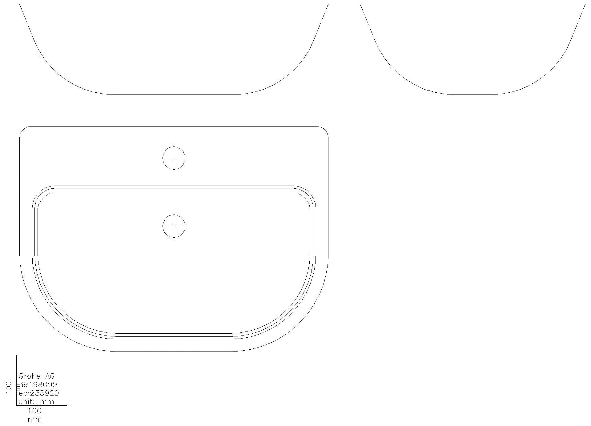 GROHE Aufsatzwaschtisch Euro Keramik 39337 60cm alpinweiß