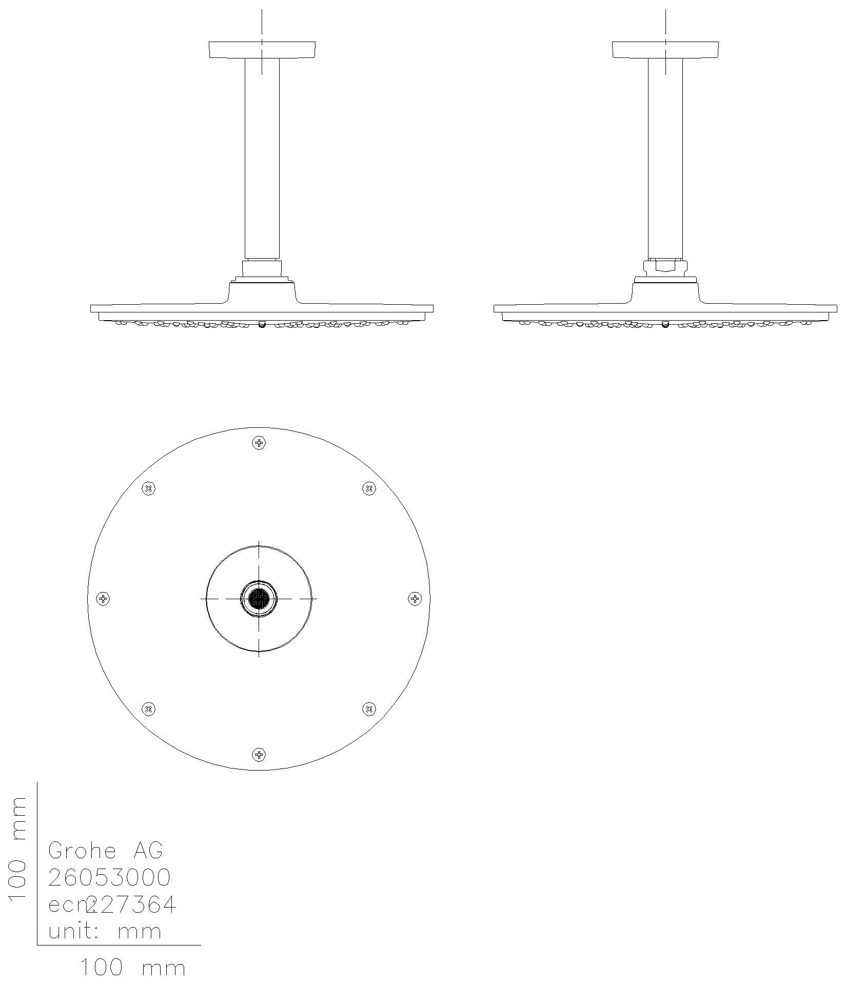 GROHE - GROHE Kopfbrauseset Rainshower C 210 26063 Deckenauslass 142mm 8,5l/min chrom