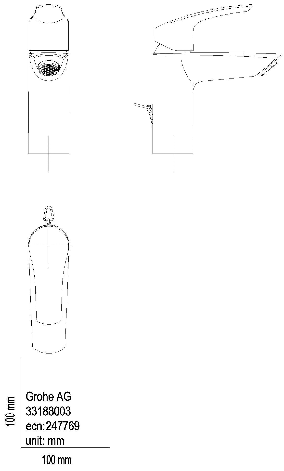 GROHE EH-WT-Batterie Eurosmart 33188_3 S-Size versenkbare Kette chrom