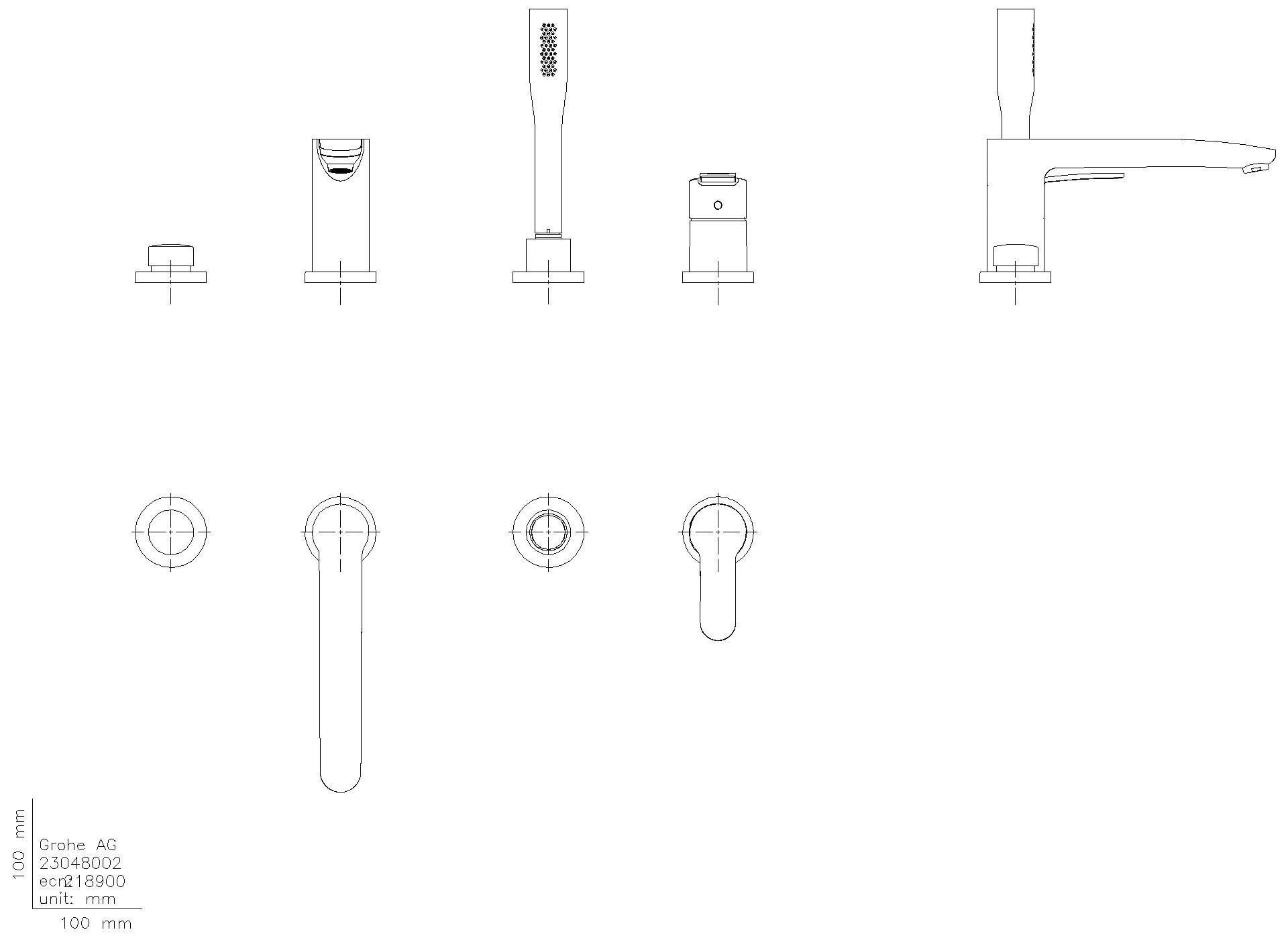 GROHE 4-Loch-EH-Wannenkombination Eurostyle C 23048_3 chrom