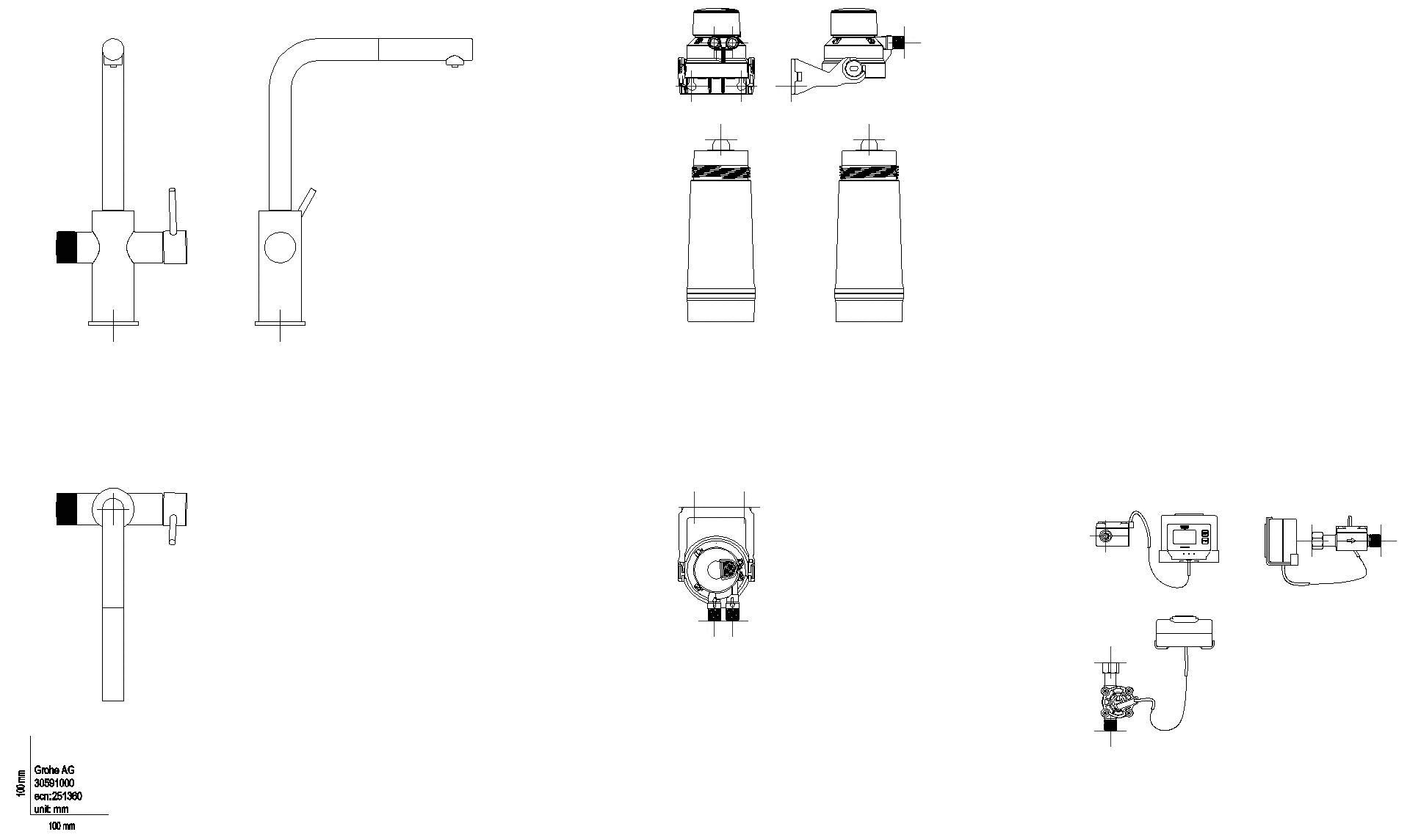 GROHE Starter Kit GROHE Blue Pure Minta 30591 L-Ausl. azb. Mous. S-Filter chrom