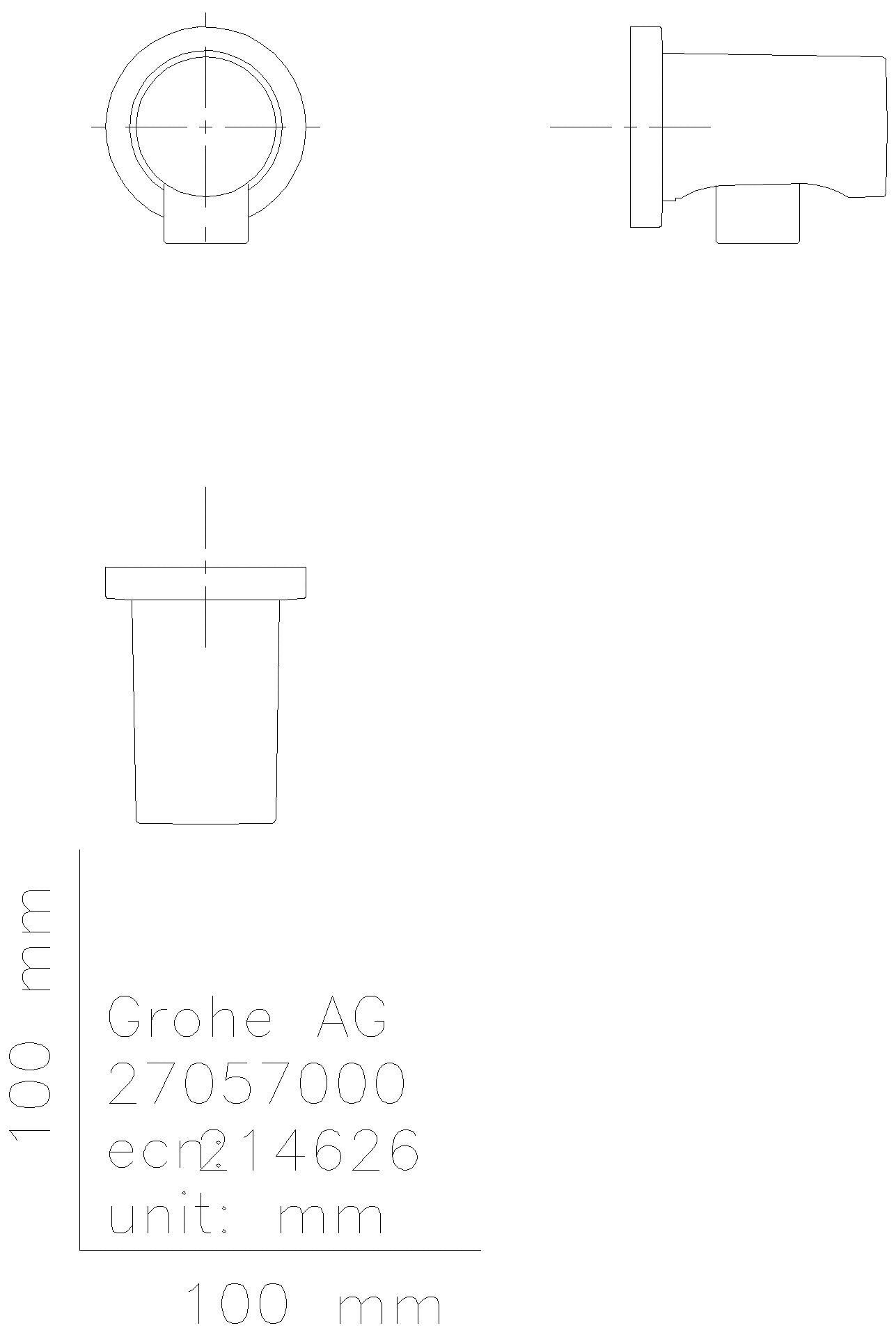 GROHE Wandanschlussbogen Rainshower 27057 DN 15 cool sunrise