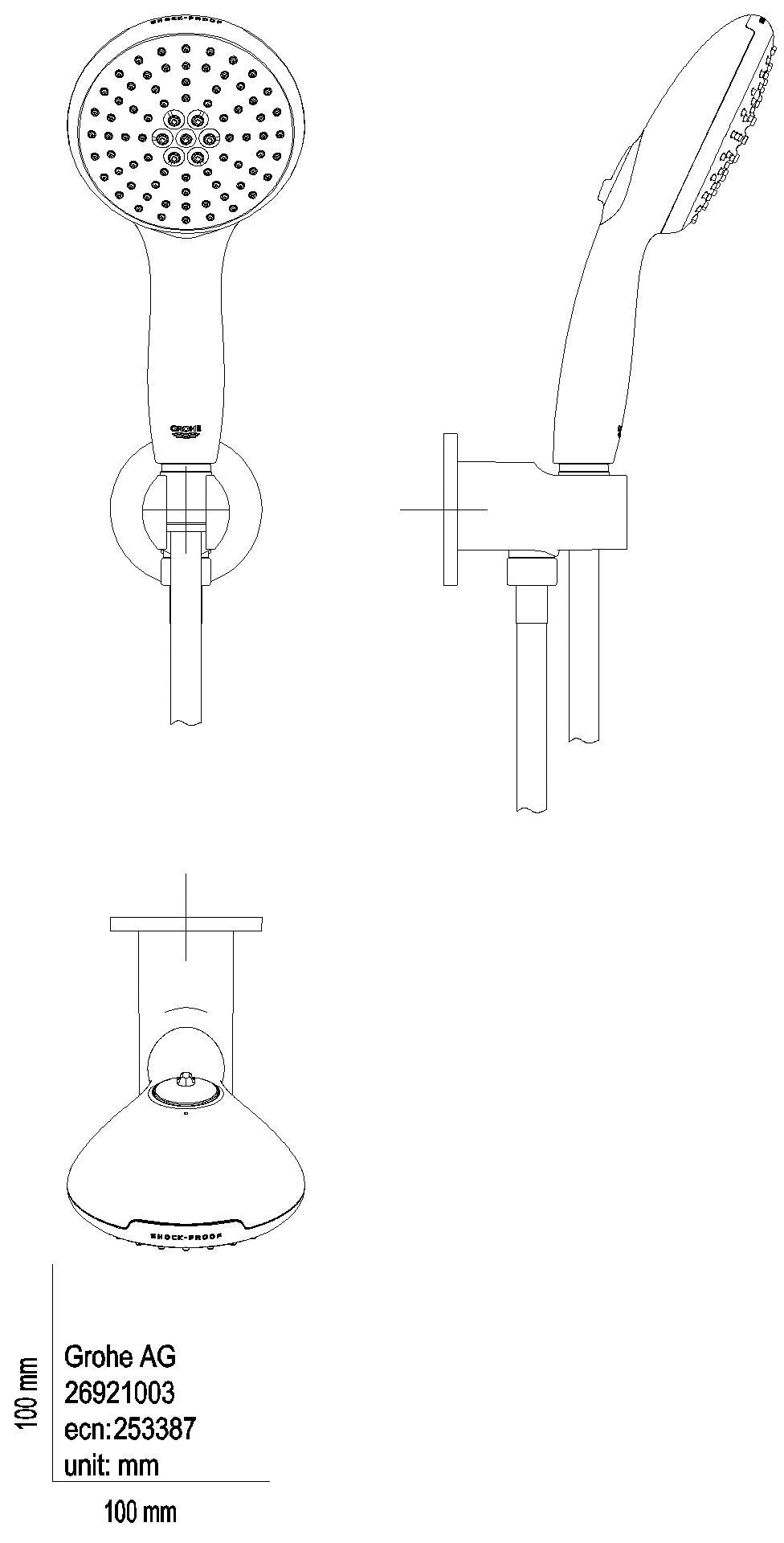 GROHE Wandhalterset Tempesta 110 26406_3 2 Strahlarten 7,4l chrom