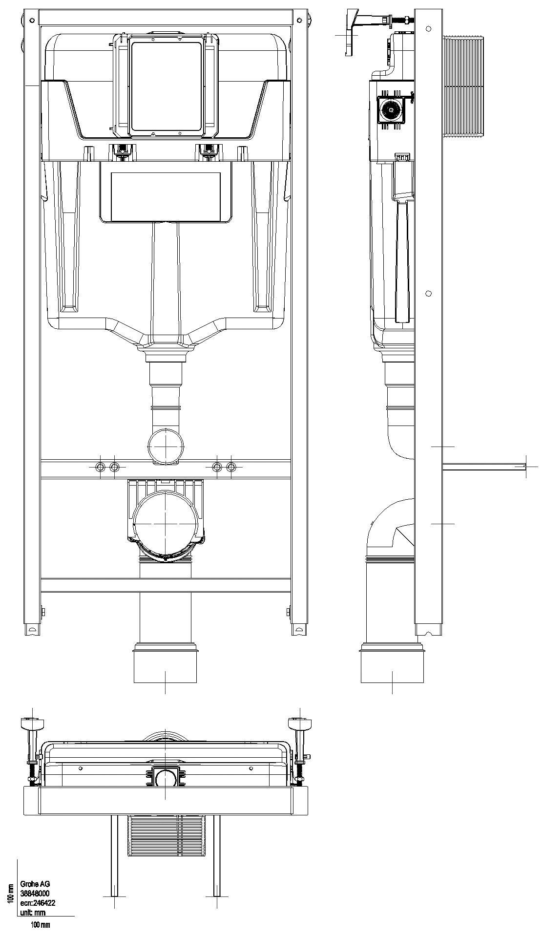 GROHE WC-Element Rapid SL 38848 BH 1,13m für Vorwand-/Ständerwandmontage