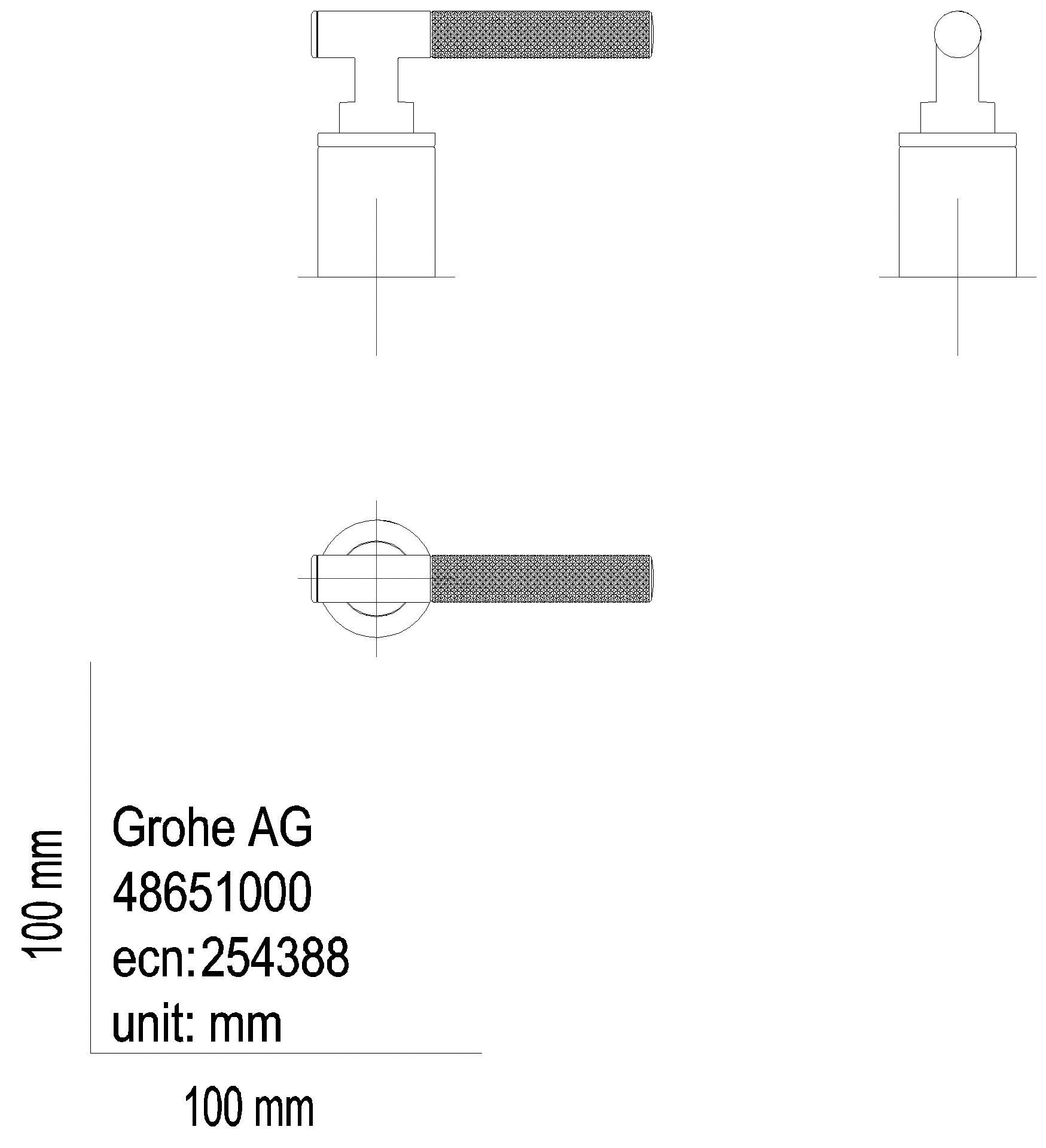 GROHE Hebelgriffe Atrio Private C. 48651 Rändelstruktur hard graphite gebürstet