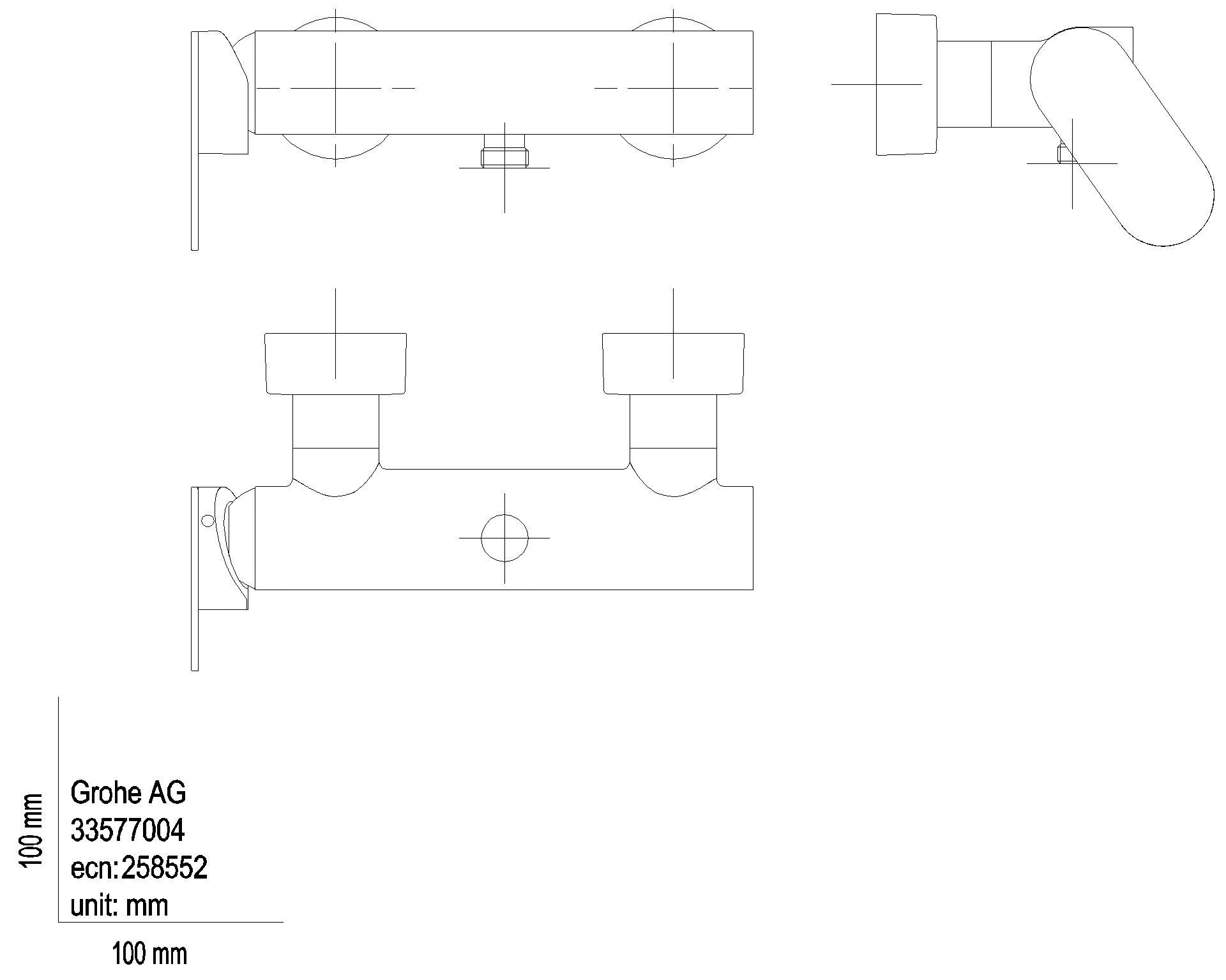GROHE EH-Brausebatterie Plus 33577_4 Wandmontage hard graphite gebürstet