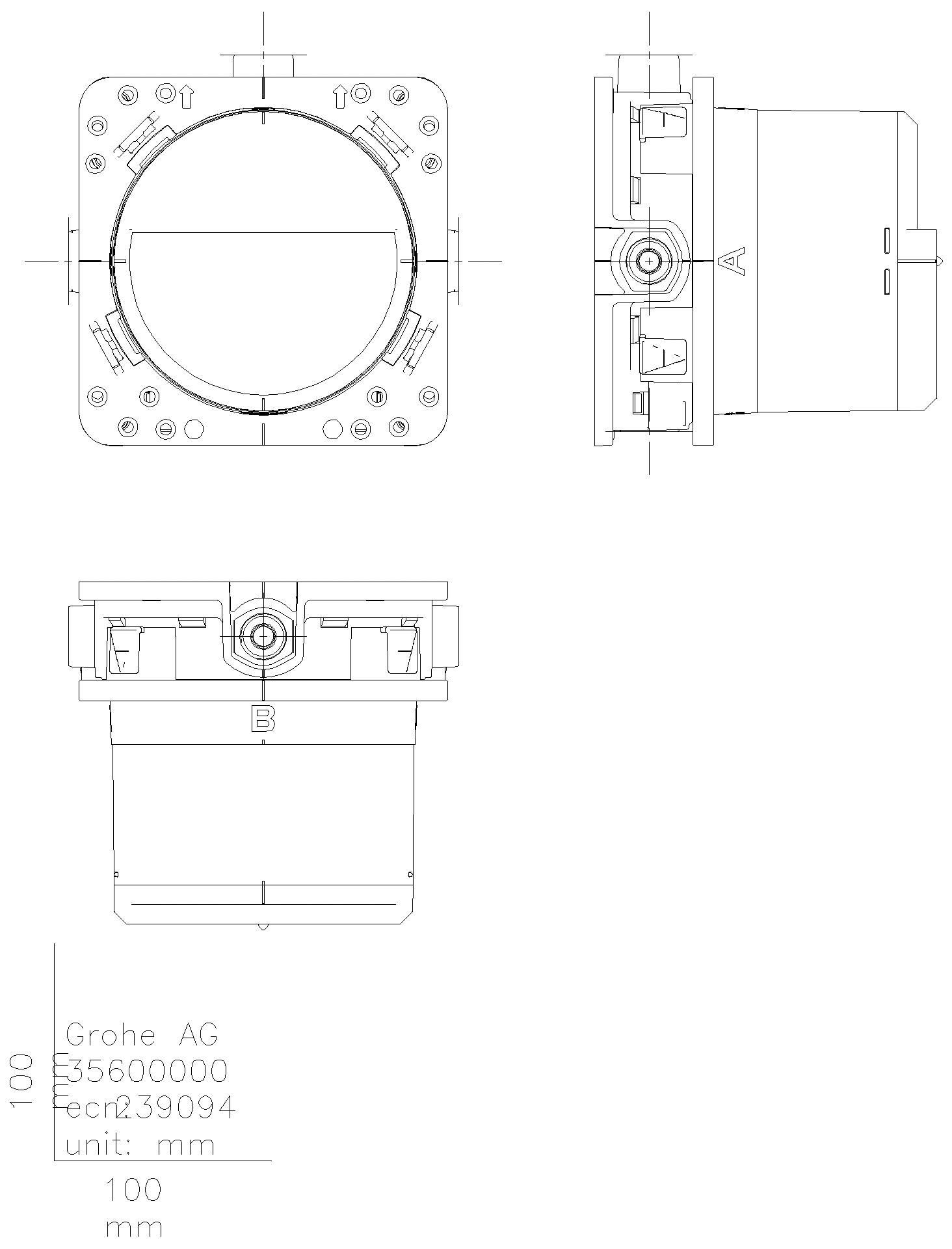 GROHE - GROHE UP-Duschsystem Grohtherm 34734 mit FMS eck./SmartBox/Kopfb./Brauseset chrom