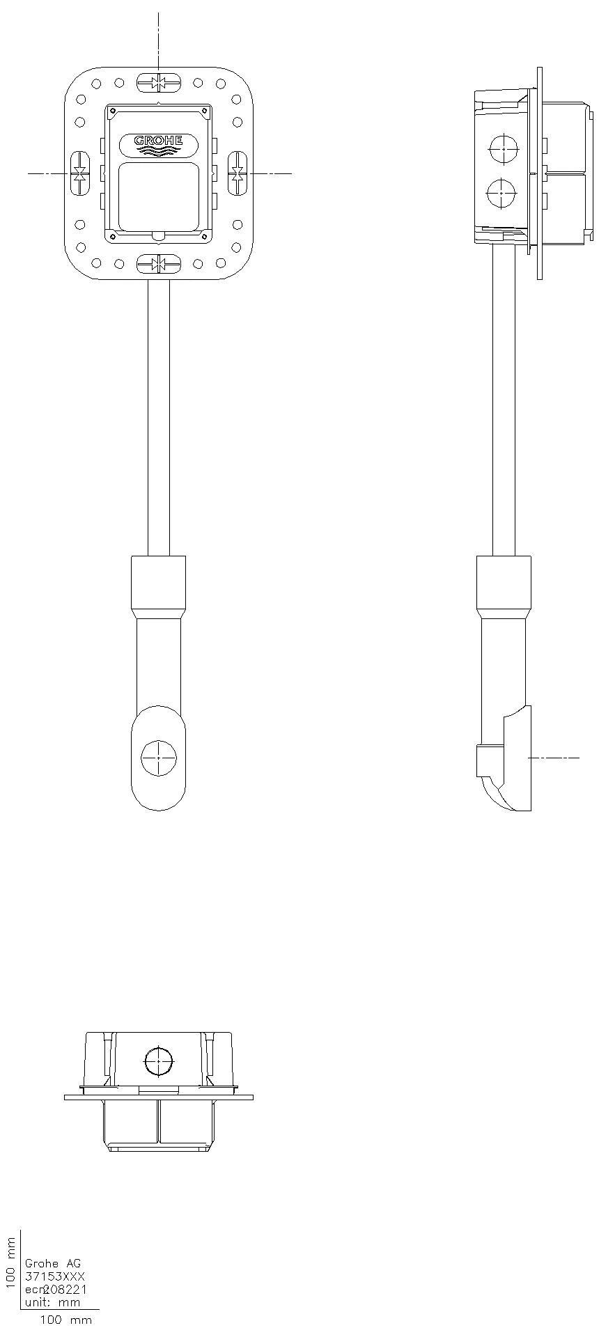 GROHE WC-Druckspüler 37153 Wandeinbau DN20 Vorabsperrung ohne Abdeckplatte