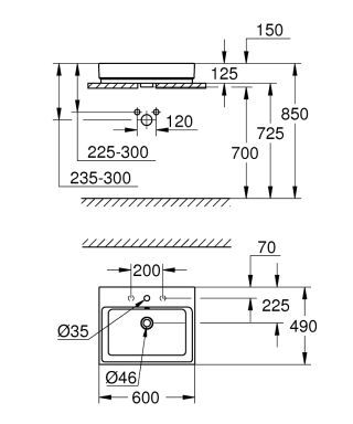GROHE Cube Keramik Aufsatz-WT GROHE - GROHE Cube Keramik Aufsatz-WT