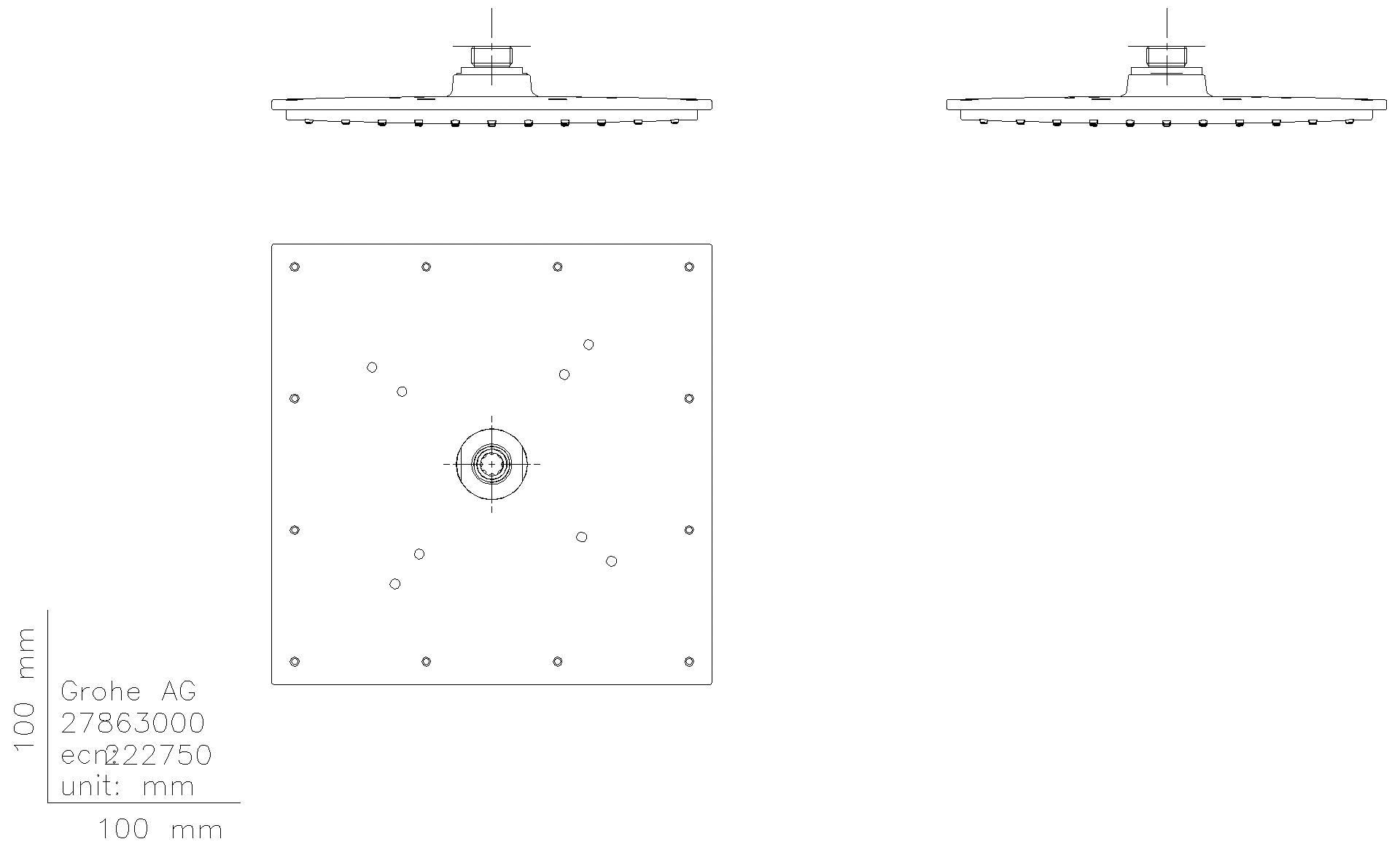 GROHE Deckenbrause Rainshower Aqua 230 26883 230x230mm chrom