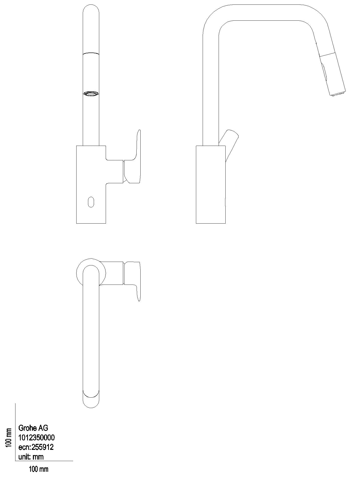 GROHE Hybrid-Spültischbatterie Eurosmart 1012350 man./IR azb. Spülbr. matt black