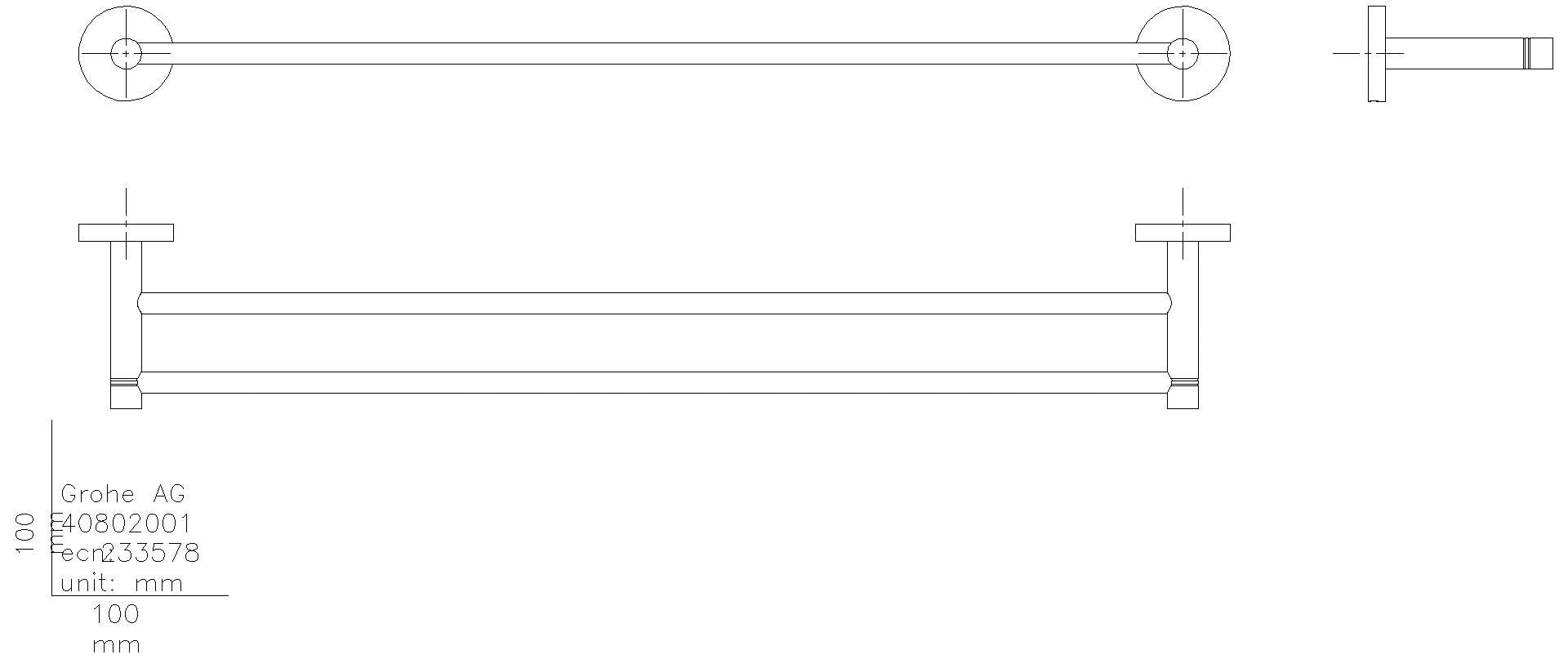 GROHE Doppel-Badetuchhalter Essentials 40802_1 654mm Metall chrom