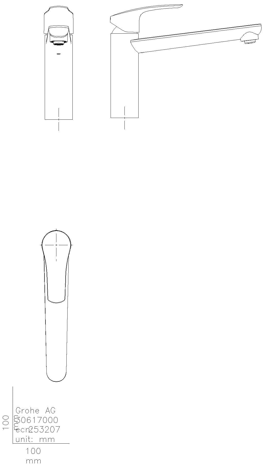 GROHE EH-SPT-Batterie Eurosmart 30617 Vor-Fenster-Montage mh. Auslauf chrom