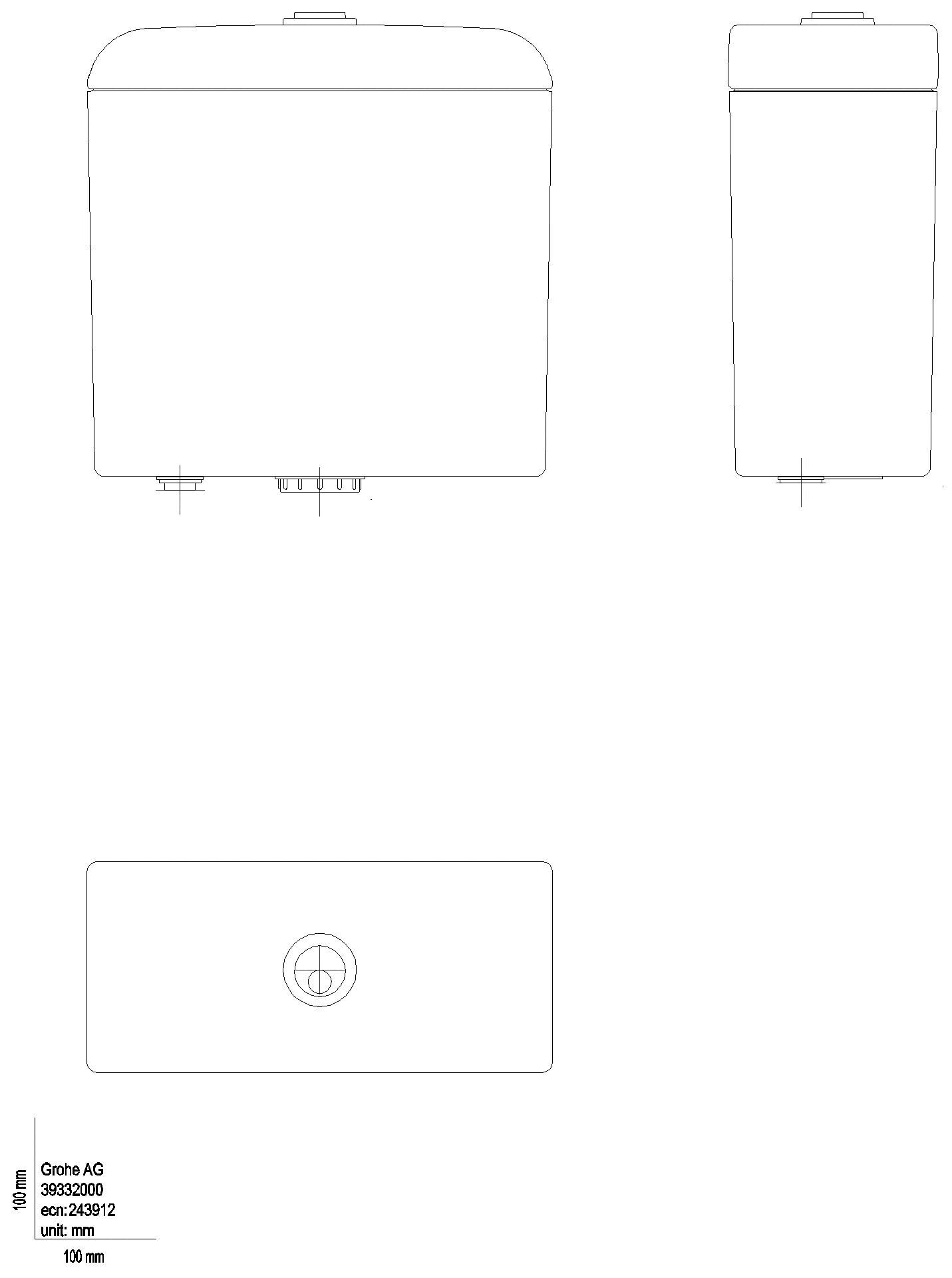 GROHE Aufputzspülkasten Euro Keramik 39332 Anschluss von unten alpinweiß