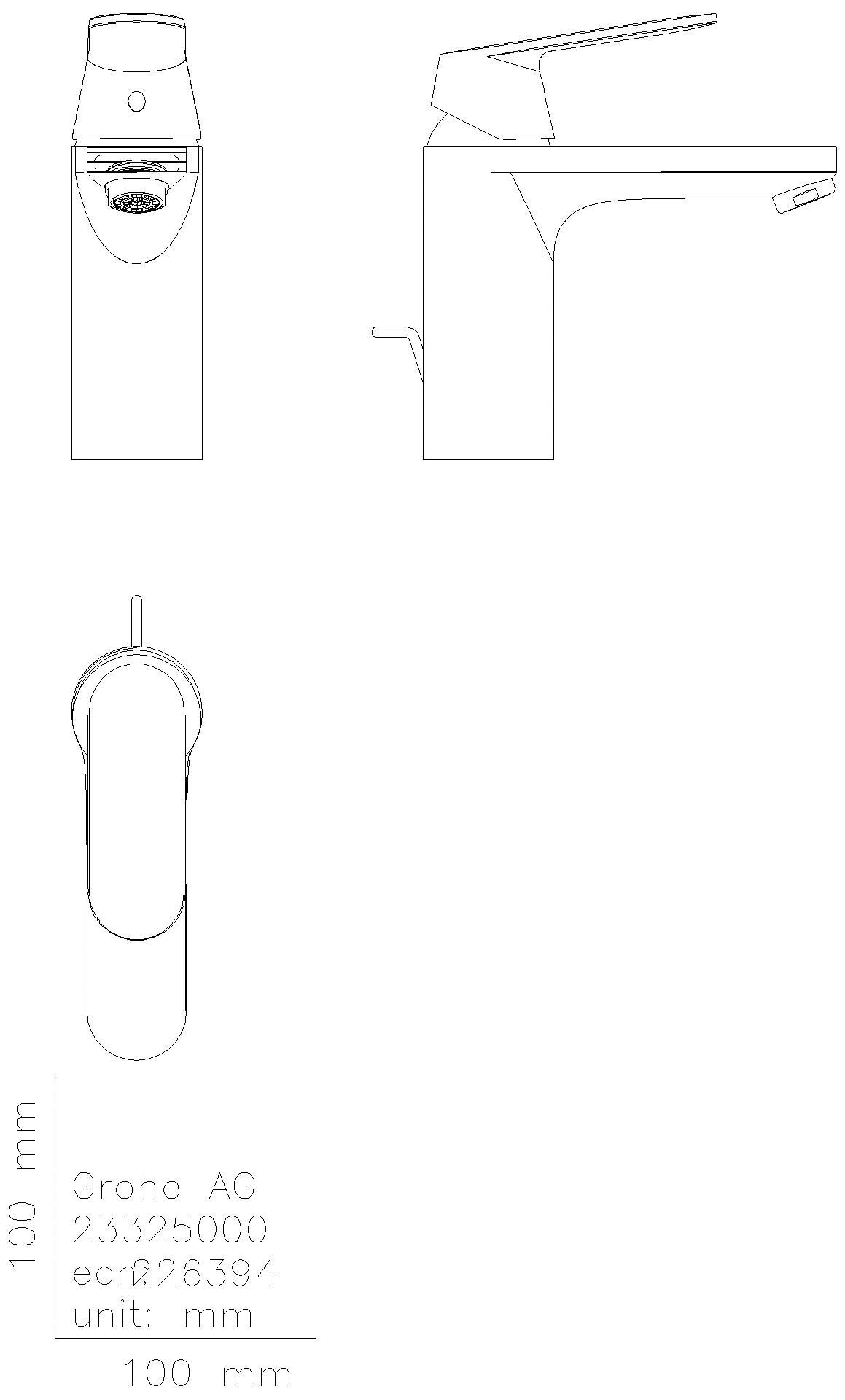 GROHE EH-Waschtischbatterie Eurosmart C 23325 mittelhoch Zugst.-Ablaufgrt. chrom