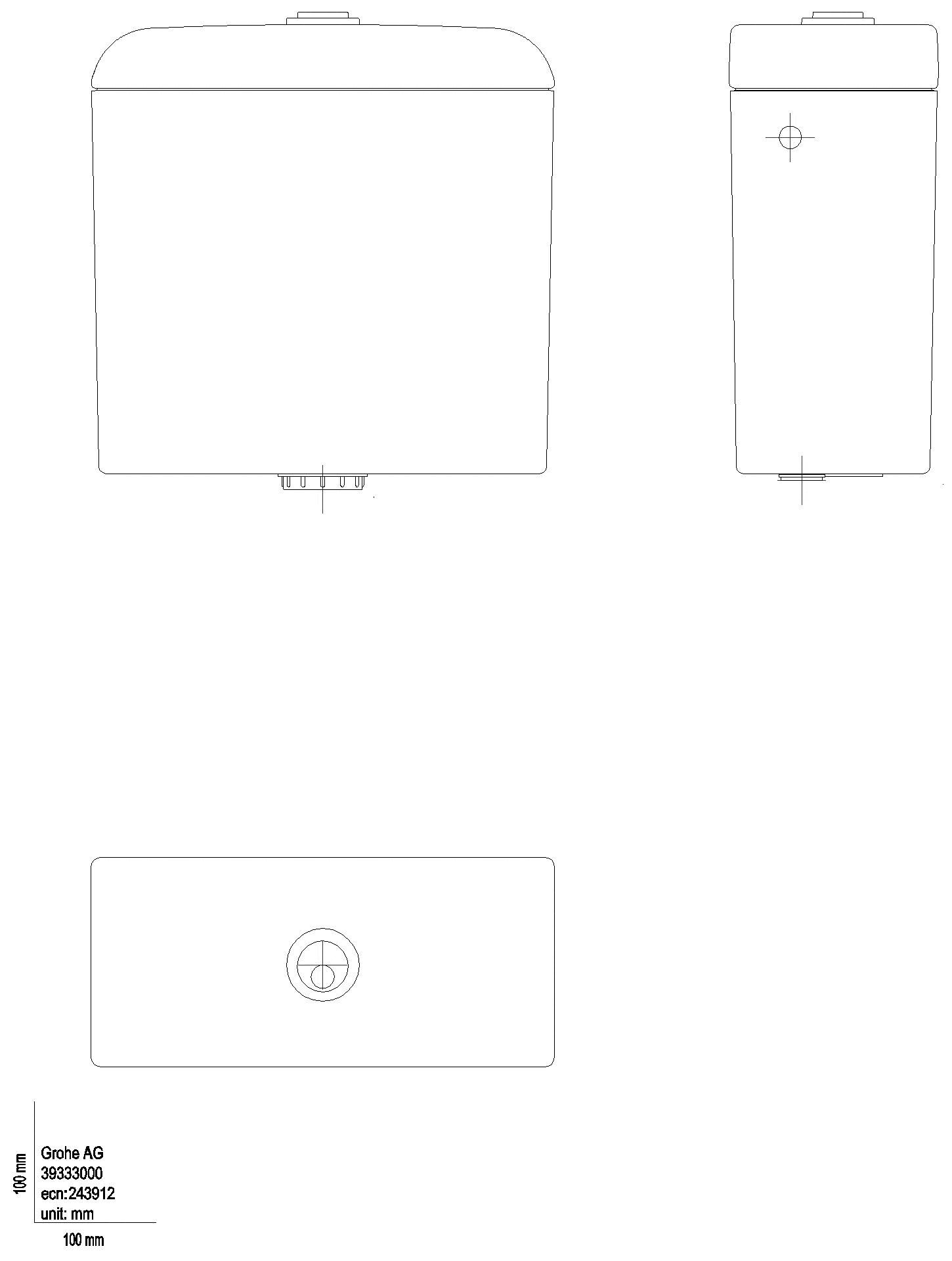 GROHE AP-Spülkasten Euro Keramik 39333 Anschluss seitlich/hinten alpinweiß