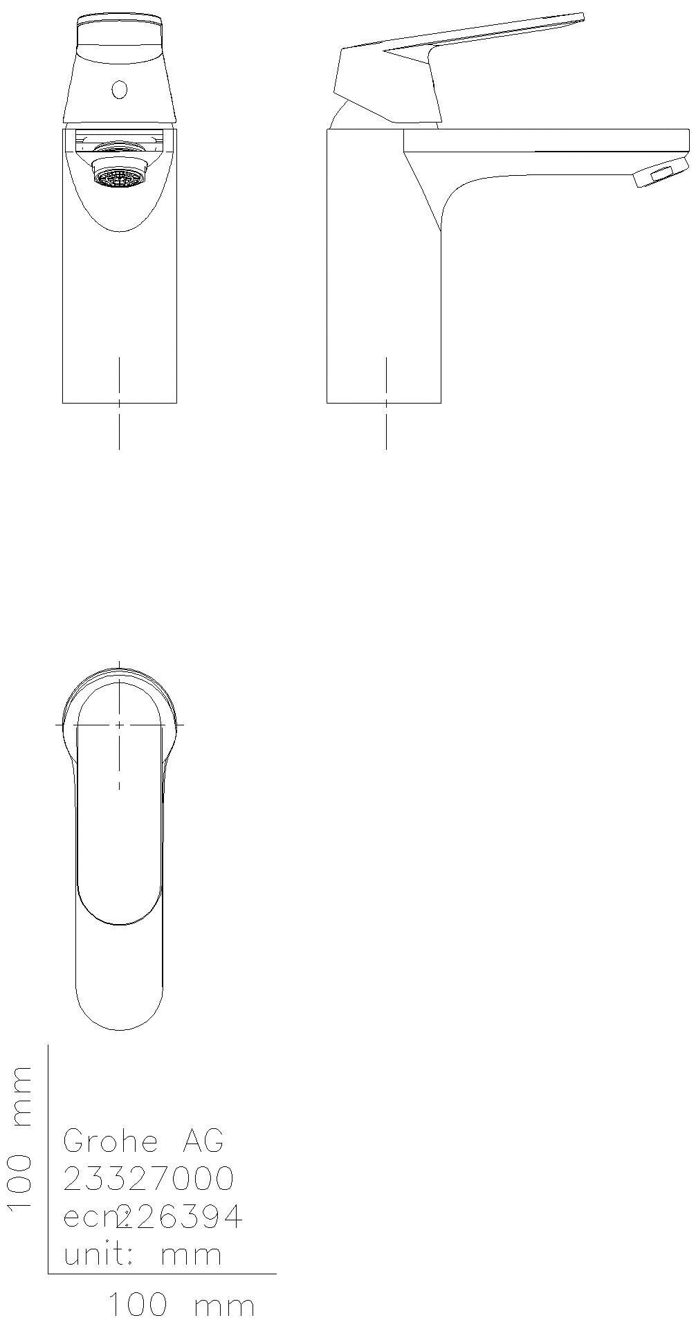 GROHE EH-Waschtischbatterie Eurosmart C 23327 mittelhoch glatter Körper chrom