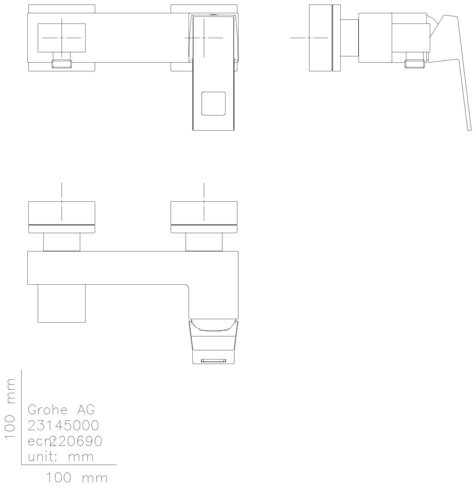 GROHE EH-Brausebatterie Eurocube 23145 Wandmontage eigensicher chrom