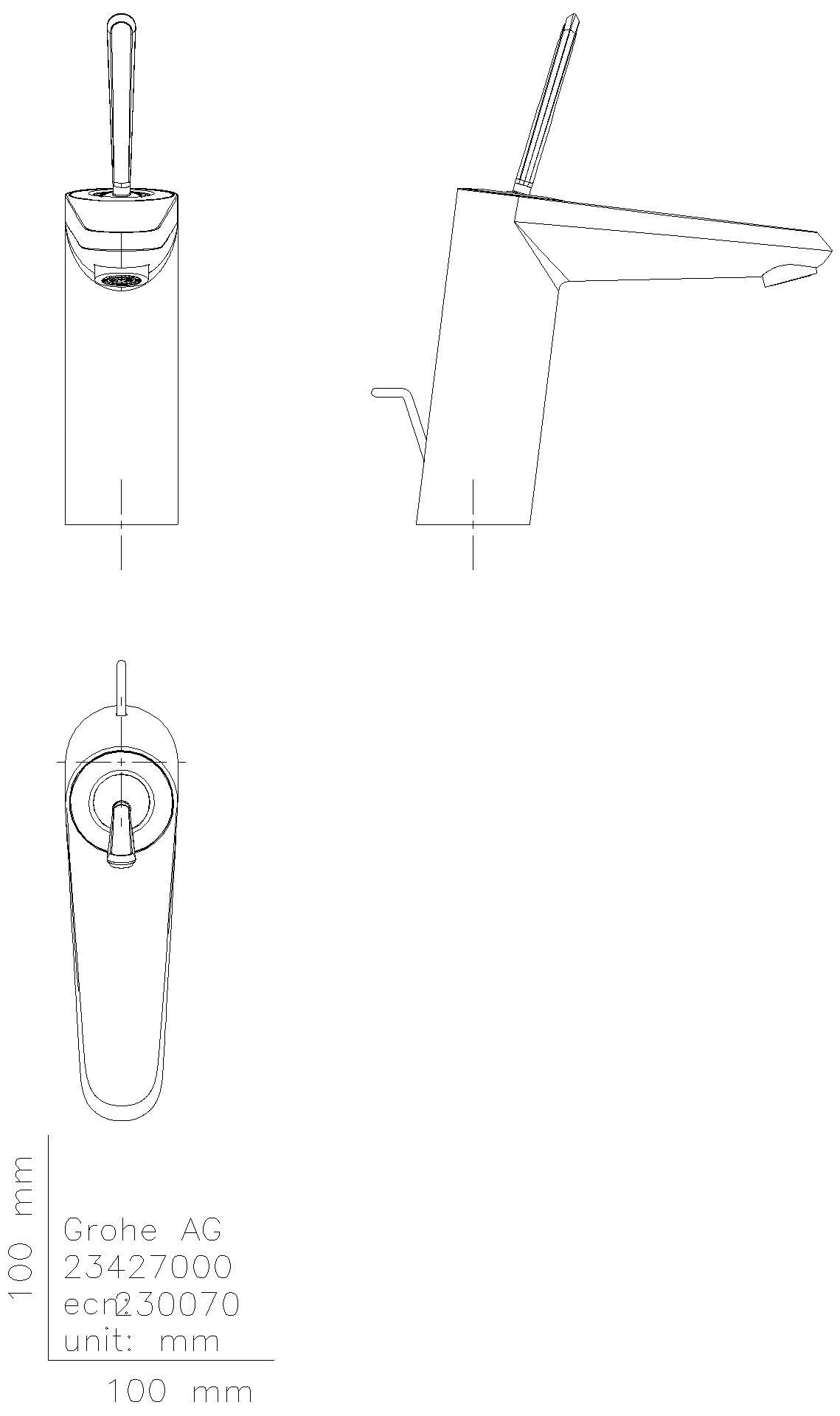 GROHE EH-WT-Batterie Eurodisc Joystick 23427 M-Size chrom