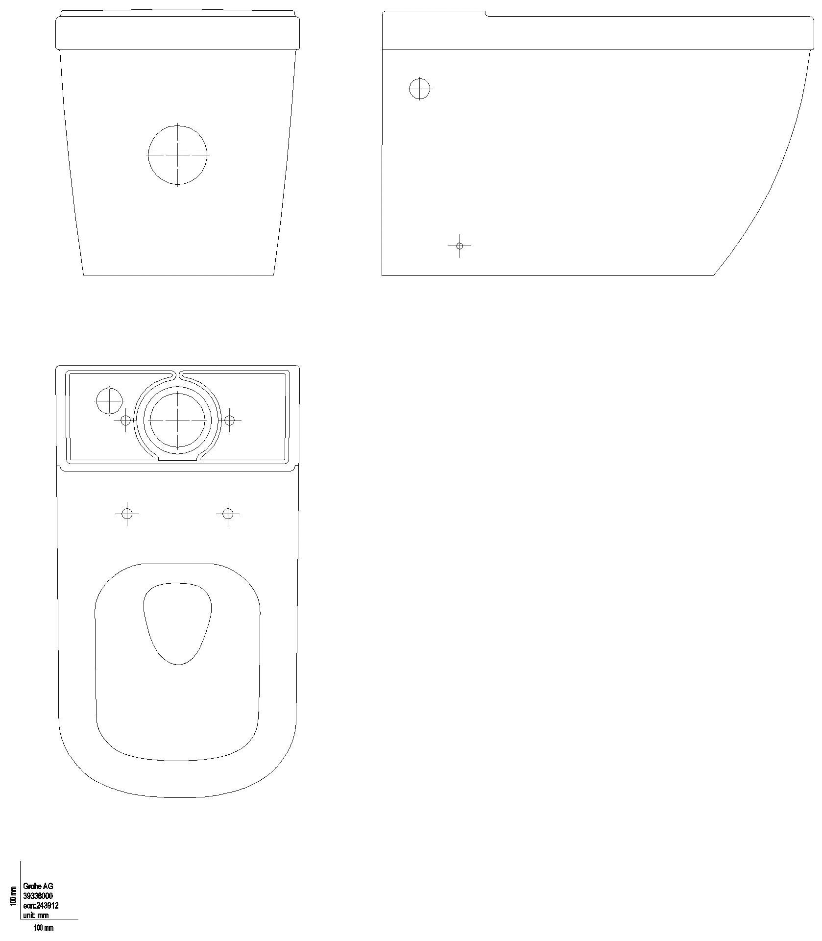 GROHE Stand-Tiefspül-WC Euro Keramik 39338 ohne Spülkasten alpinweiß
