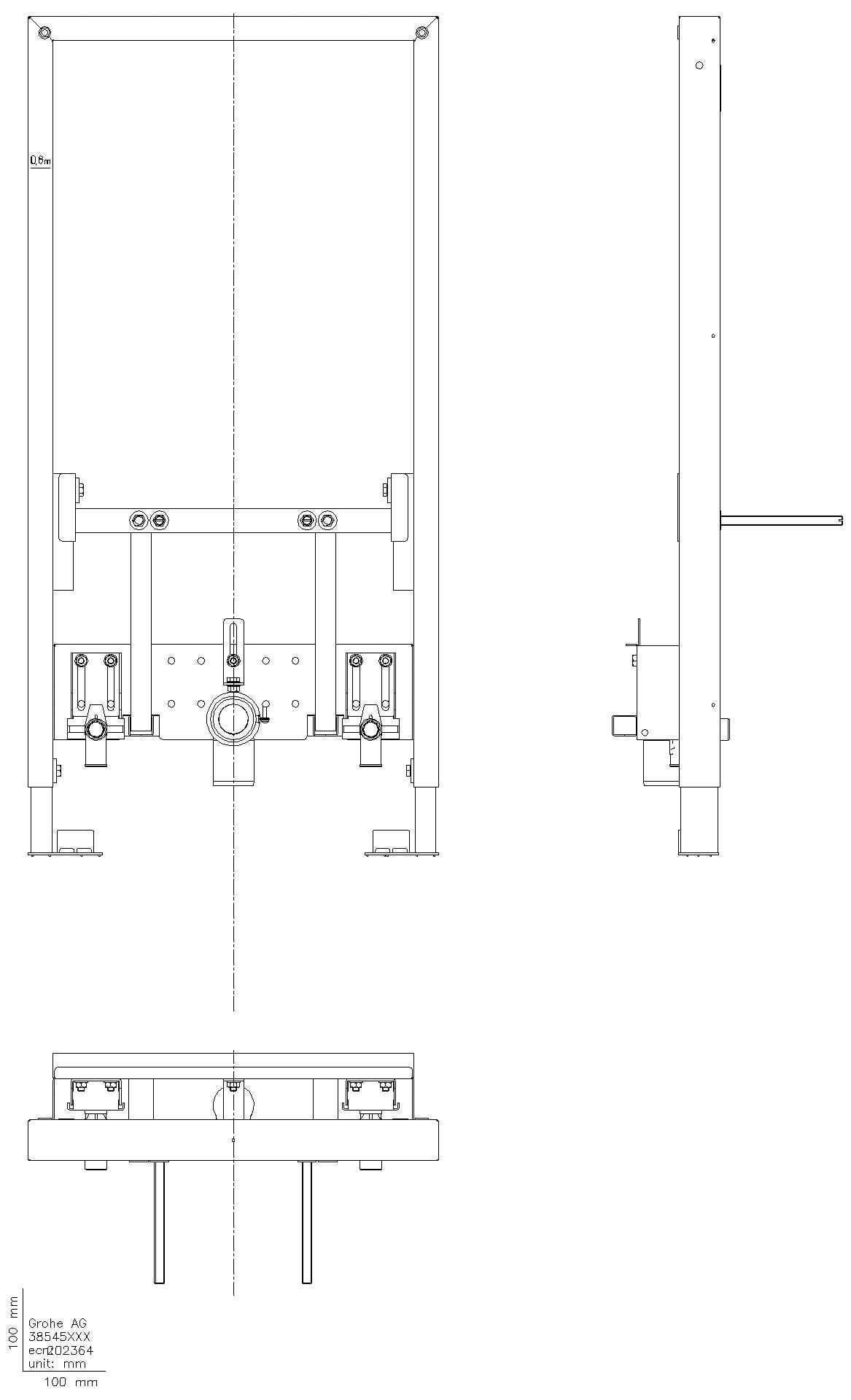 GROHE Bidet-Element Rapid SL 38545 Bauhöhe 1,00m Ständerwand / Vorwand