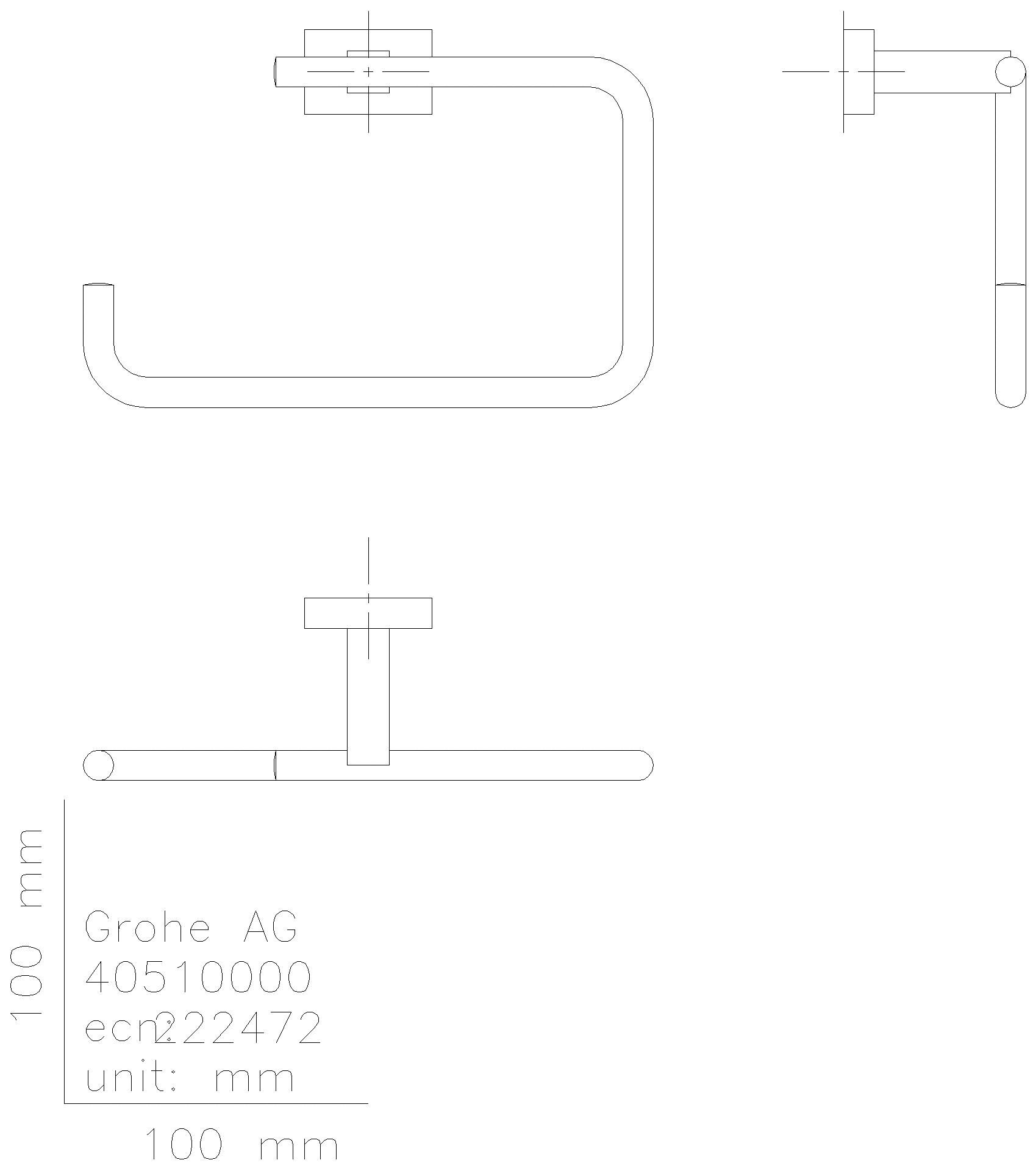 GROHE Handtuchring Essentials Cube 40510_1 Metall supersteel