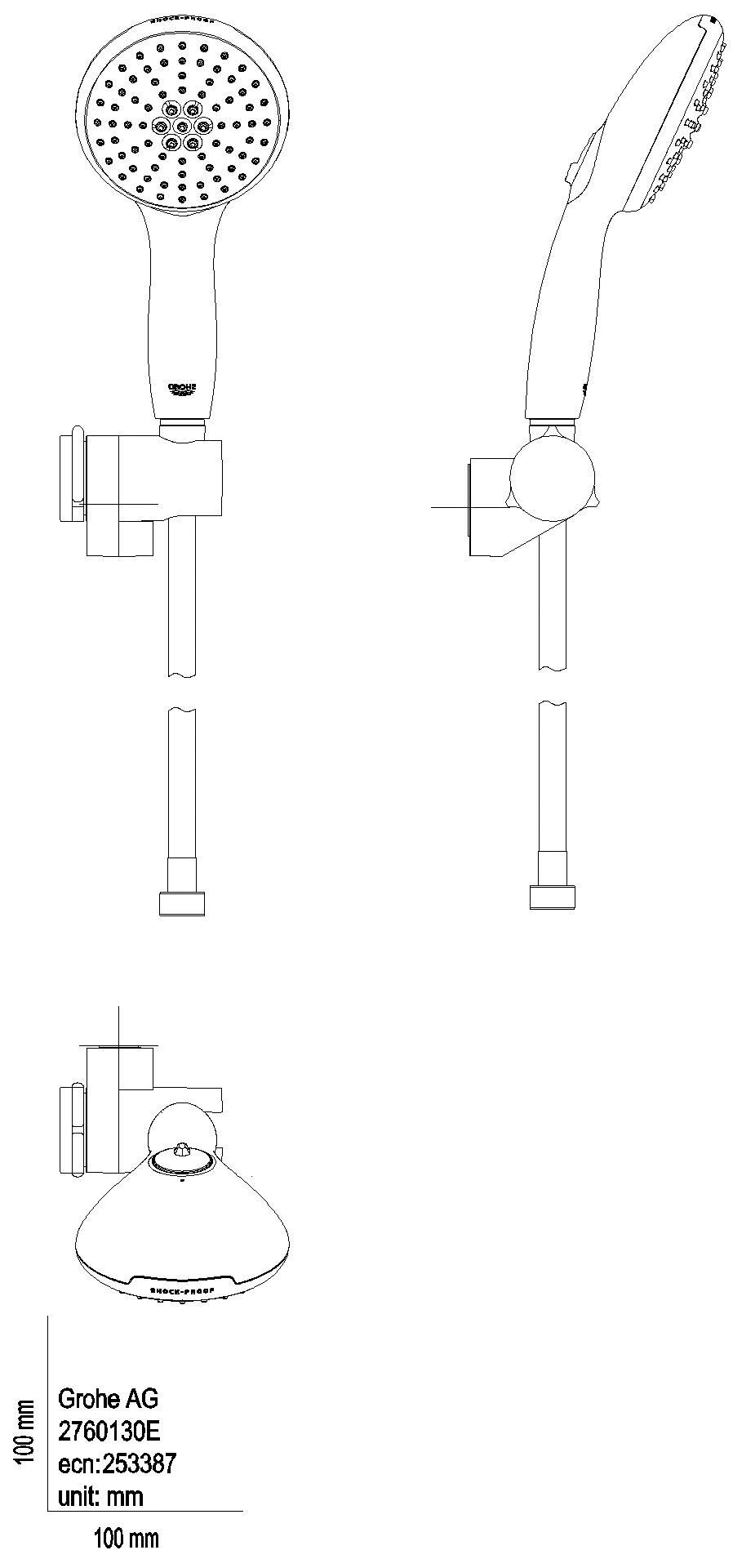 GROHE Wandhalterset Tempesta 110 27601_3 2 Strahlarten 5,6 l/min chrom